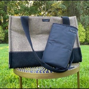 VINTAGE Kate Spade two-tone flannel diaper bag